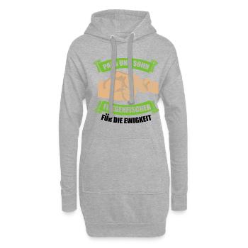 Fliegenfischen Fischen Angeln Angler Fischer - Hoodie-Kleid - Grau meliert - Vorne
