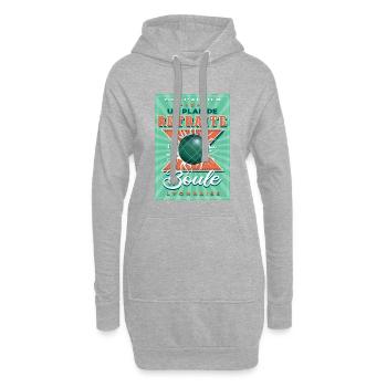 Boule Lyonnaise Retraite - Sweat-shirt à capuche long Femme - gris chiné - Devant