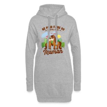 Amusant Maman Cheval Cavalière - Sweat-shirt à capuche long Femme - gris chiné - Devant