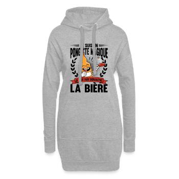 Bière | Ping Pong | Pongiste | Tennis De Table - Sweat-shirt à capuche long Femme - gris chiné - Devant