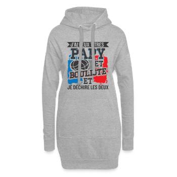 Papy Et Bouliste Humour Homme Boccia - Sweat-shirt à capuche long Femme - gris chiné - Devant