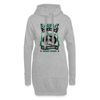 Chasseur Humour - Sweat-shirt à capuche long Femme - gris chiné - Devant