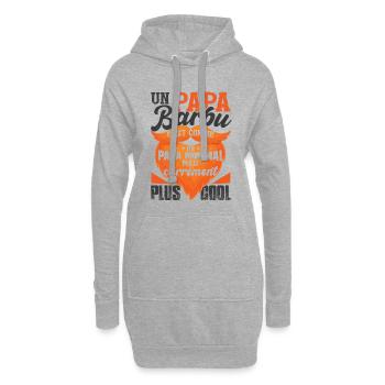 Papa Barbu Papy Barbe - Sweat-shirt à capuche long Femme - gris chiné - Devant