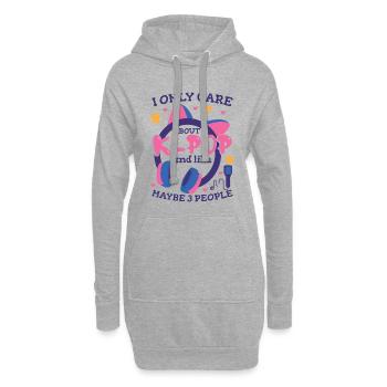 Je ne me soucie que de la K-Pop - Sweat-shirt à capuche long Femme - gris chiné - Devant