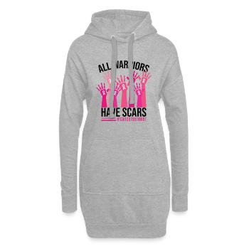 Alle Krieger haben Narben | Brustkrebs - Hoodie-Kleid - Grau meliert - Vorne