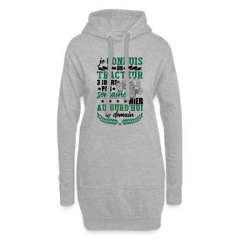 Tracteur Humor Fermier Paysan Culitvateur - Sweat-shirt à capuche long Femme - gris chiné - Devant
