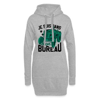Tracteur Humour Paysan - Sweat-shirt à capuche long Femme - gris chiné - Devant