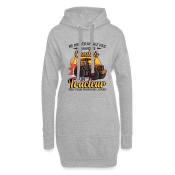 Je Conduis Un Tracteur - Sweat-shirt à capuche long Femme - gris chiné - Devant