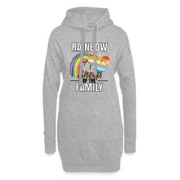 Moutons arc-en-ciel de la famille - Sweat-shirt à capuche long Femme - gris chiné - Devant