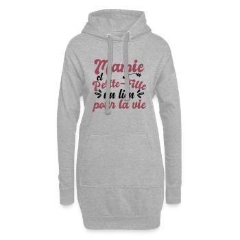 Mamie Et Petite-Fille - Sweat-shirt à capuche long Femme - gris chiné - Devant