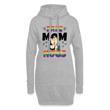 Câlins gratuits pour maman - Sweat-shirt à capuche long Femme - gris chiné - Devant