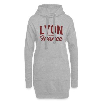 Lyon Frankreich - Hoodie-Kleid - Grau meliert - Vorne