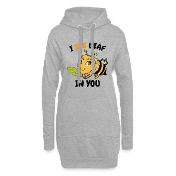 Ich Bienenblatt in dir süße Hummel - Hoodie-Kleid - Grau meliert - Vorne