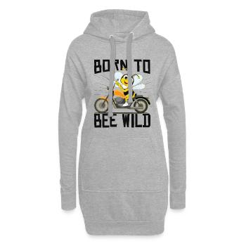 Born To Bee Wild - Hoodie-Kleid - Grau meliert - Vorne