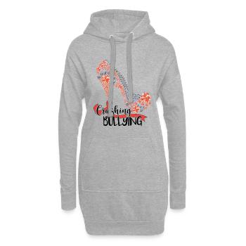 Anti-Mobbing-Sensibilisierung für Frauen - Hoodie-Kleid - Grau meliert - Vorne