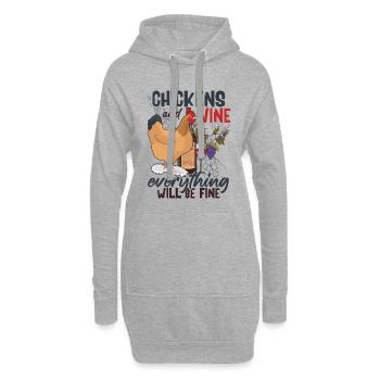 Poulet Citation Élevage Poule Éleveur de poulet - Sweat-shirt à capuche long Femme - gris chiné - Devant