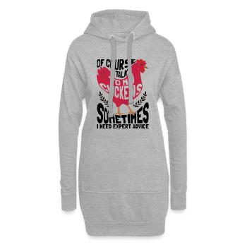 Poulet fermier Farm Cadeau Femmes - Sweat-shirt à capuche long Femme - gris chiné - Devant