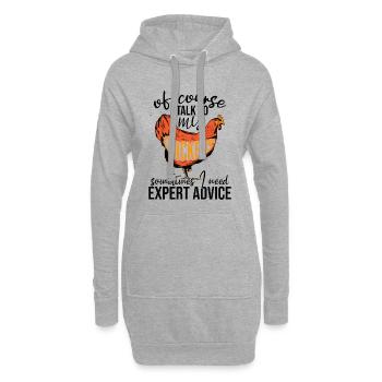 Bien sûr, je parle à mes poules | Éleveur de poulets - Sweat-shirt à capuche long Femme - gris chiné - Devant
