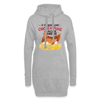 Chicken Tacks Amateur de volaille - Sweat-shirt à capuche long Femme - gris chiné - Devant