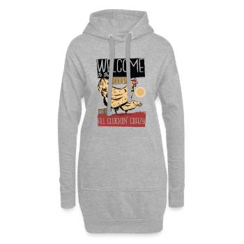 Hühnerstall Bauer Zuchthenne - Hoodie-Kleid - Grau meliert - Vorne