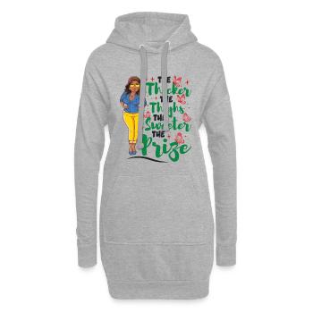 Fille africaine Juneteenth - Sweat-shirt à capuche long Femme - gris chiné - Devant