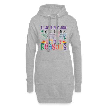 J’aime mon travail pour toutes les petites raisons - Sweat-shirt à capuche long Femme - gris chiné - Devant