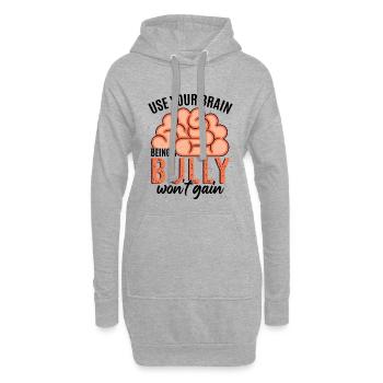 Ein Mobber zu sein, wird nicht gewinnen | Tag der Einheit - Hoodie-Kleid - Grau meliert - Vorne