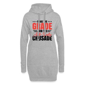 Schließe dich dem Anti-Mobbing-Kreuzzug an - Hoodie-Kleid - Grau meliert - Vorne