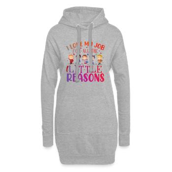 Cadeaux mignons d’enseignant de maternelle - Sweat-shirt à capuche long Femme - gris chiné - Devant