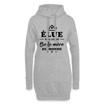 Élue meilleure belle mère du monde - Sweat-shirt à capuche long Femme - gris chiné - Devant