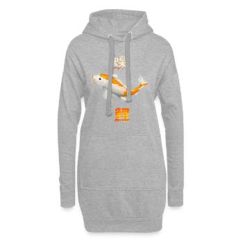 Koi Poisson Carpes Japon Caractères cadeau - Sweat-shirt à capuche long Femme - gris chiné - Devant