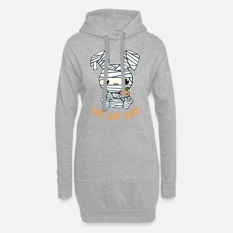 Süße Puppe Halloween - Süßes oder Saures - Hoodie-Kleid - Grau meliert