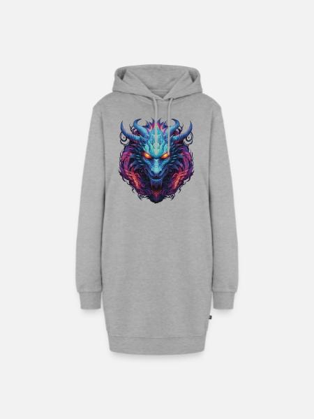 Mystic Dragon - Hoodie-Kleid - Grau meliert