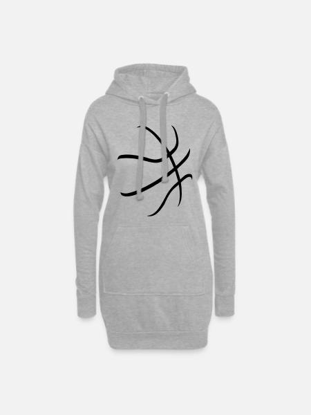 basketball - Hoodie-Kleid - Grau meliert