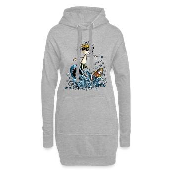 Cool Power Surfer - Bande dessinée - Sweat-shirt à capuche long Femme - gris chiné - Devant