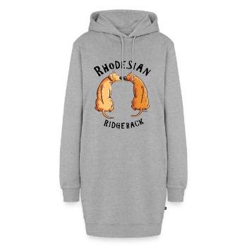 Smiling Rhodesian Ridgeback - Hoodie-Kleid - Grau meliert - Vorne