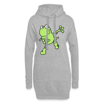 Tanzender Frosch - Hoodie-Kleid - Grau meliert - Vorne