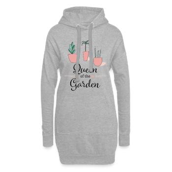Reine du jardin - Sweat-shirt à capuche long Femme - gris chiné - Devant
