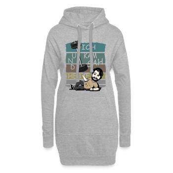 Ich kam sah und Hebte - Hoodie-Kleid - Grau meliert - Vorne