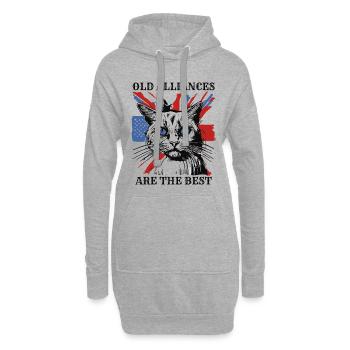 cat alliance friend - Hoodie Dress - heather grey - Front