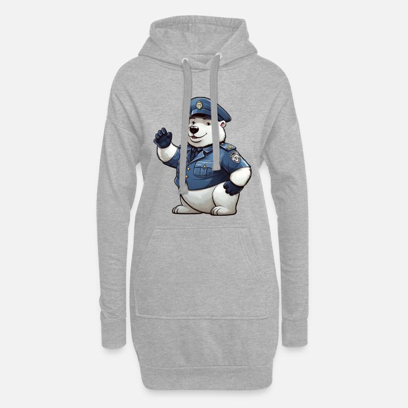 Eisbären Polizei - Hoodie-Kleid - Grau meliert