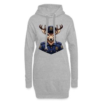 Hirsch Polizei - Hoodie-Kleid - Grau meliert - Vorne