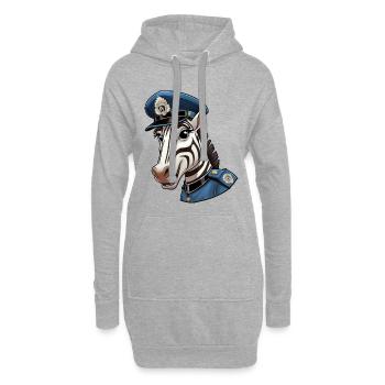 Polizei Zebra - Hoodie-Kleid - Grau meliert - Vorne