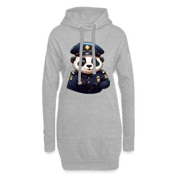 Policier panda - Sweat-shirt à capuche long Femme - gris chiné - Devant