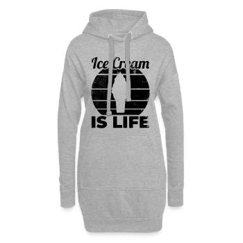 Eisverkäufer Spruch - Hoodie-Kleid - Grau meliert - Vorne