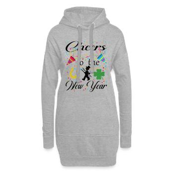 CHEERS TO THE NEW YEAR. - Hoodie-Kleid - Grau meliert - Vorne
