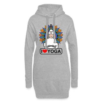 I love Yoga - Hoodie-Kleid - Grau meliert - Vorne