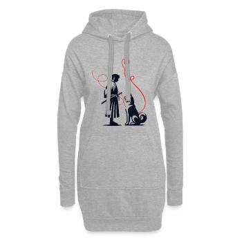 Hundehalstuch Akita Samurai Roter Faden - Hoodie-Kleid - Grau meliert - Vorne