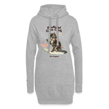 Radical Cats Club – Vintage Cat Lovers - Sweat-shirt à capuche long Femme - gris chiné - Devant