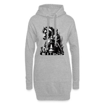 Chess - Hoodie Dress - heather grey - Front